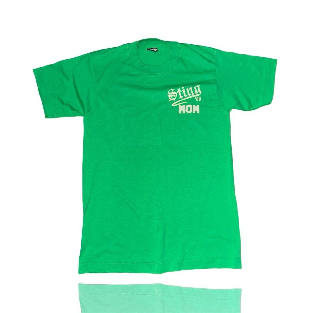 Vintage Sting '80s Graphic T-Shirt Green Unisex Medium Screen Stars Best